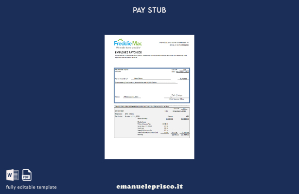 modello di versione del foglio per dipendenti finanziari USA in stile verificato